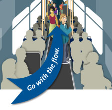 "Go with the flow" graphic