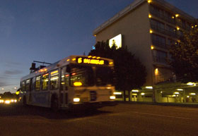 Bus at night