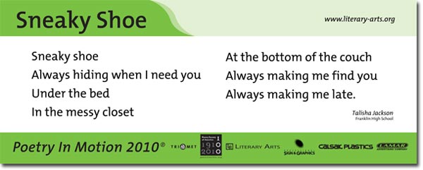 The poem as it appears on transit vehicles