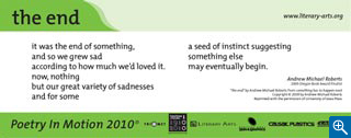 The poem as it appears on transit vehicles