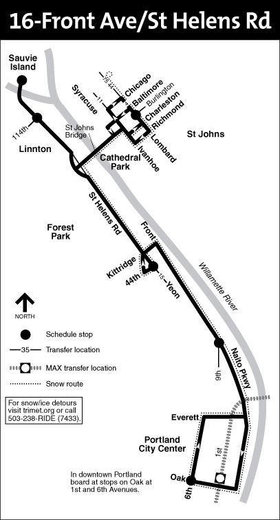 Bus Line 16 Route Map