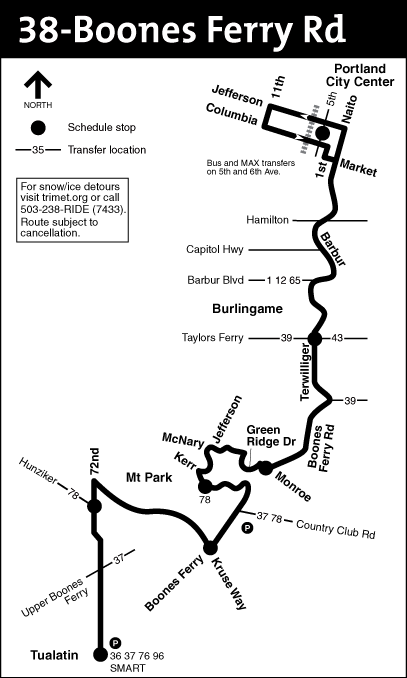 Bus Line 38 Route Map