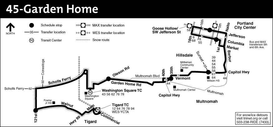 Bus Line 45 Route Map