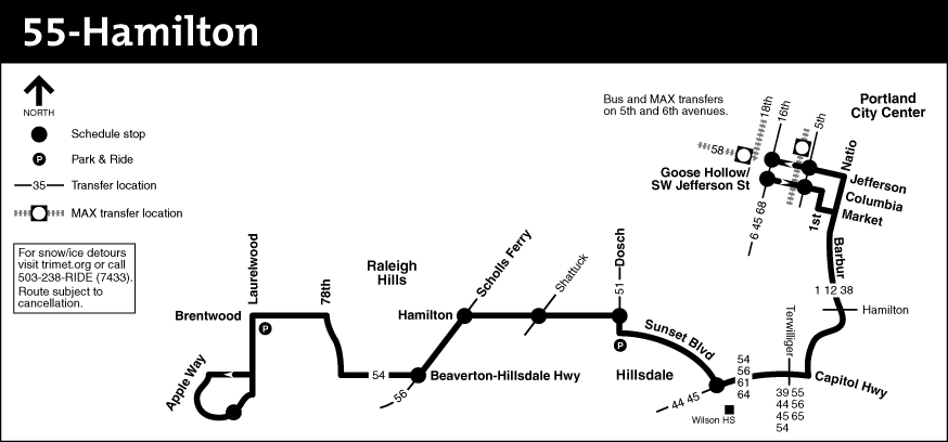 Bus Line 55 Route Map
