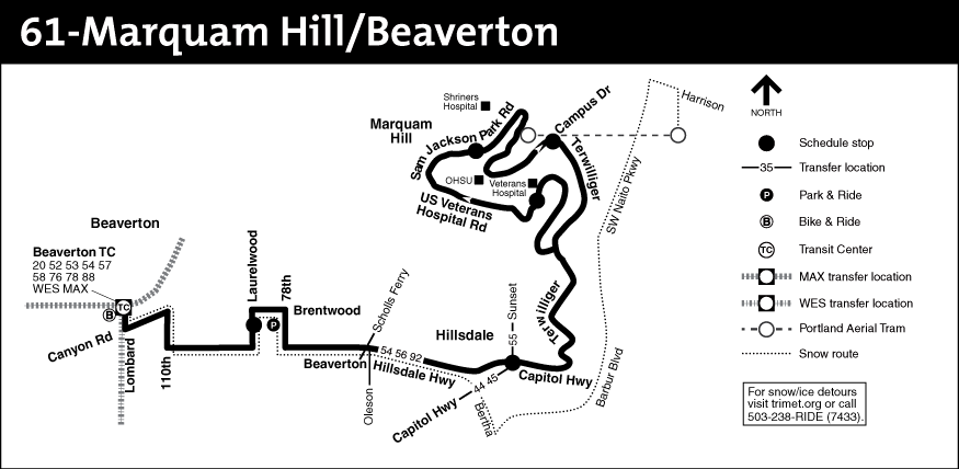 Bus Line 61 Route Map