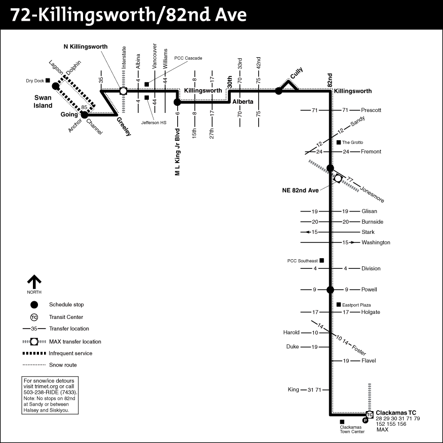 Bus Line 72 Route Map