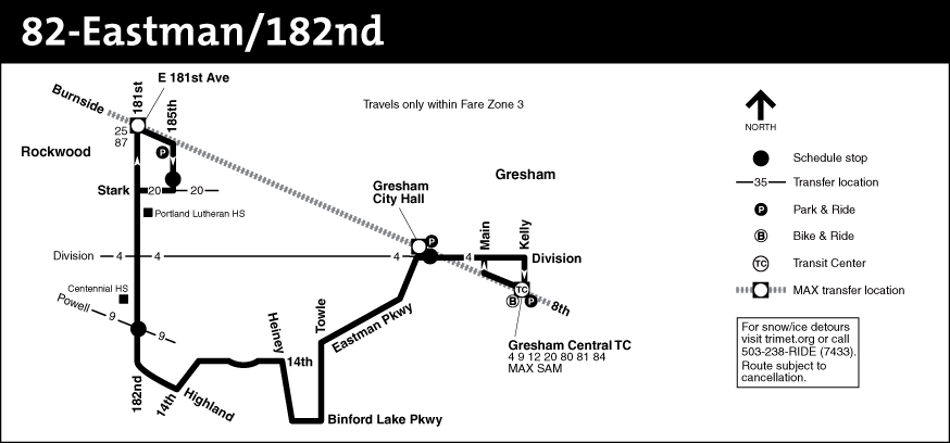 Bus Line 82 Route Map