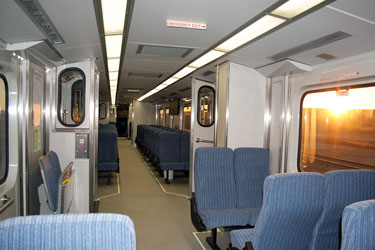 Photo of interior of WES rail car