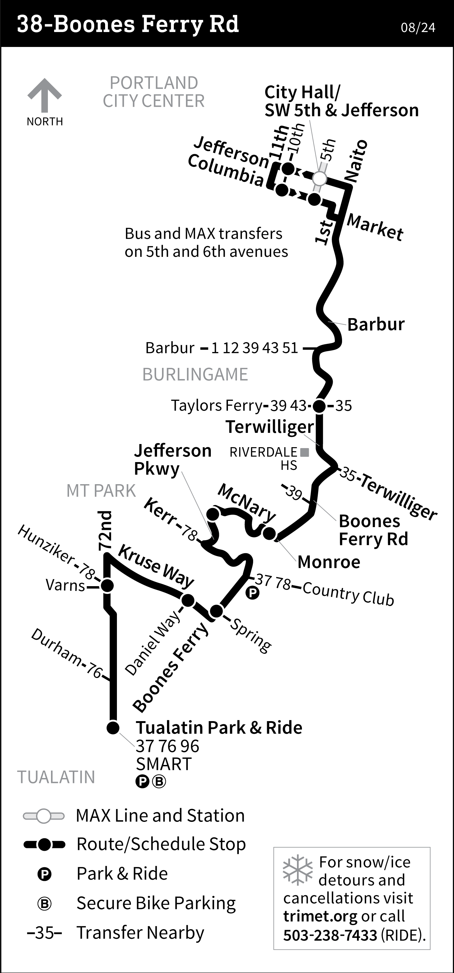 Bus Line 38 route map
