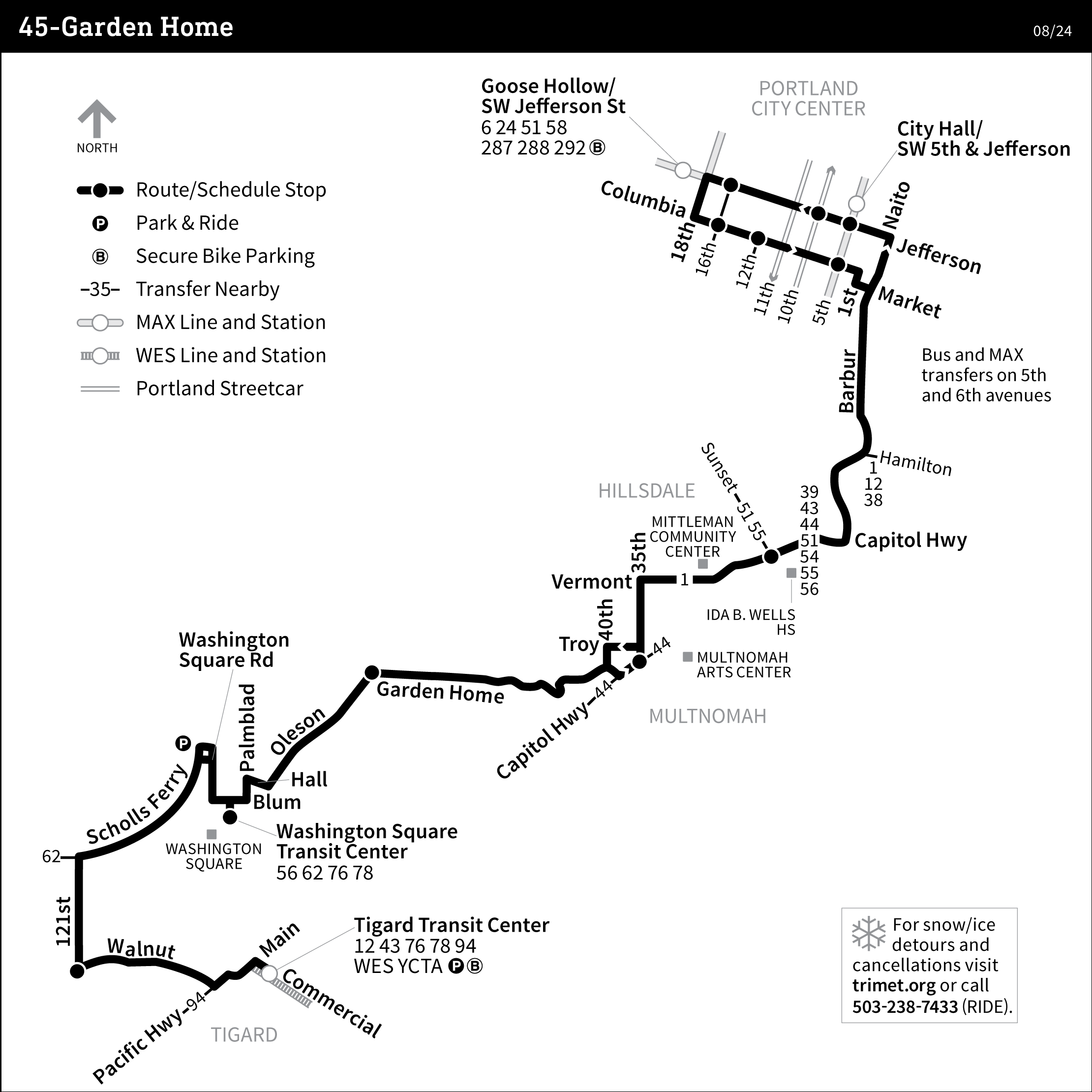 Bus Line 45 route map