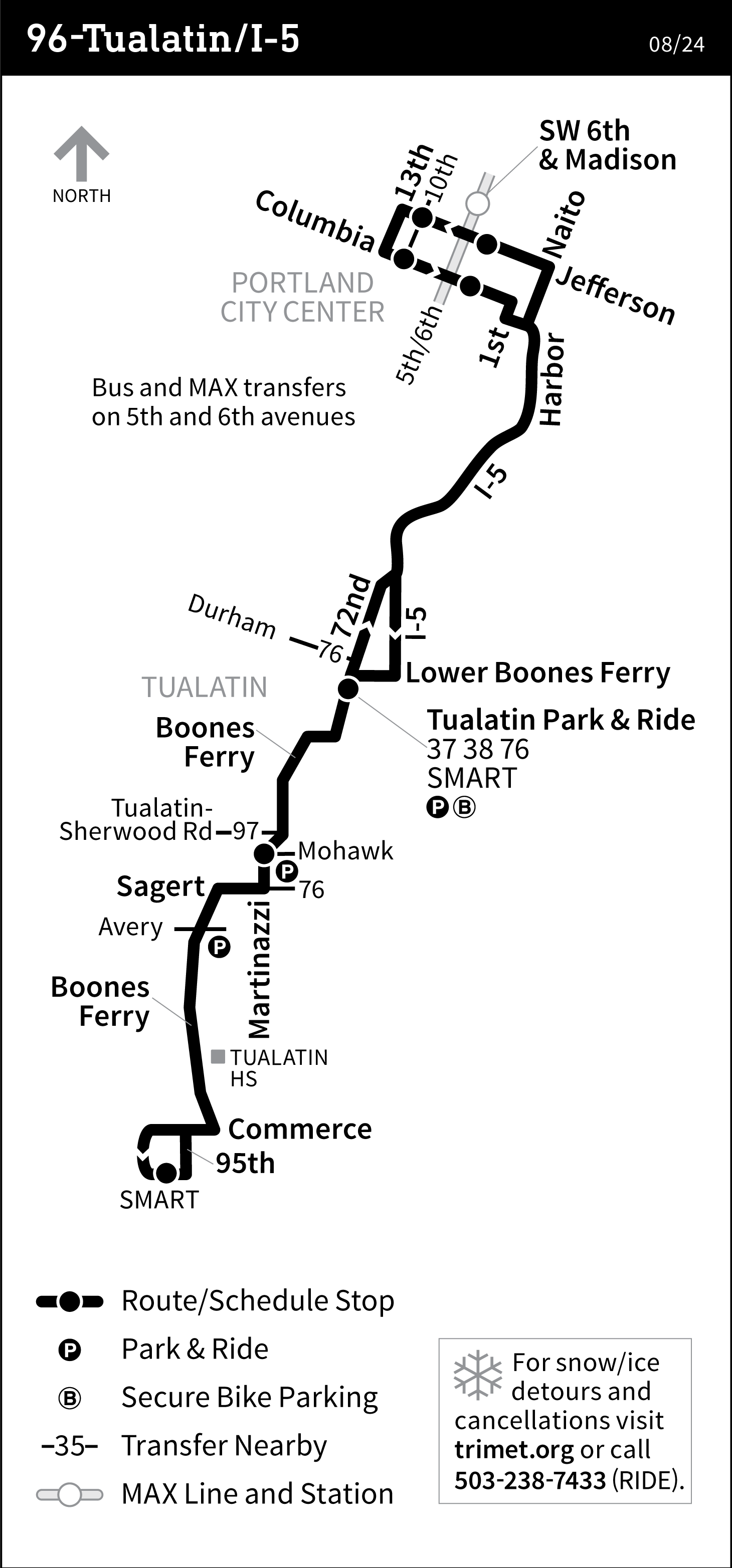 Bus Line 96 route map