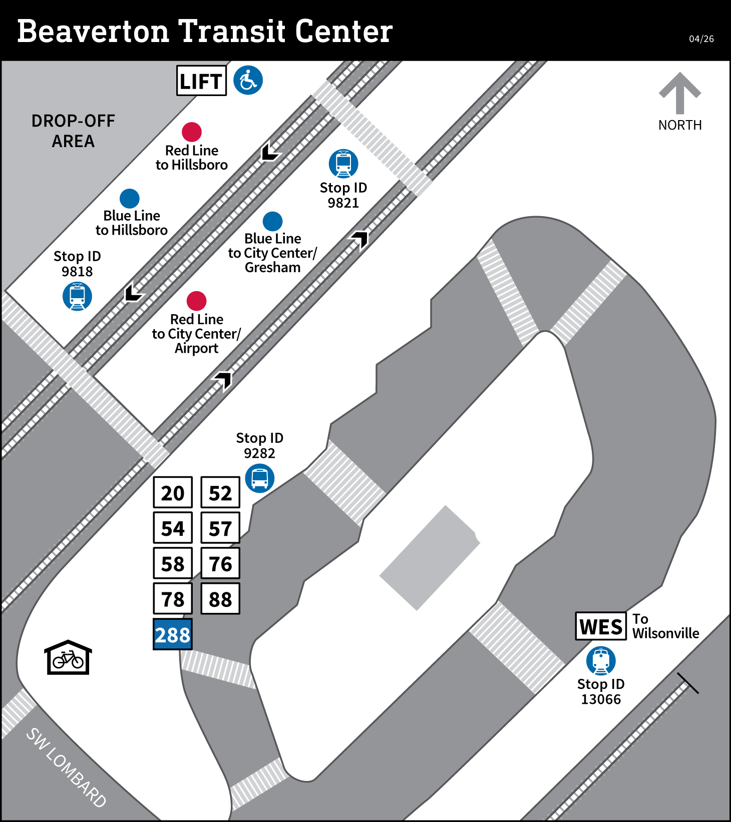 Map of Beaverton Transit Center