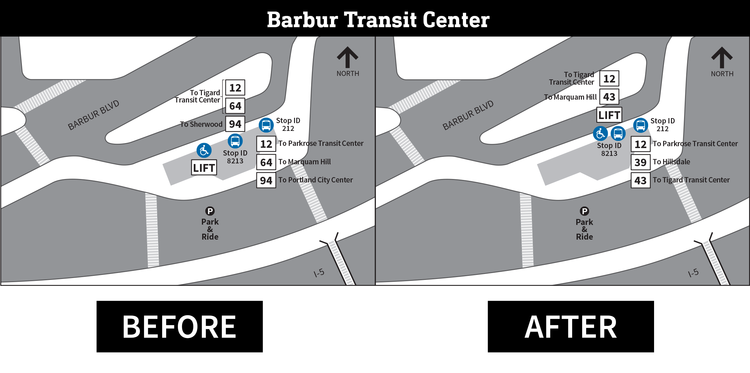 Barbur TC changes map