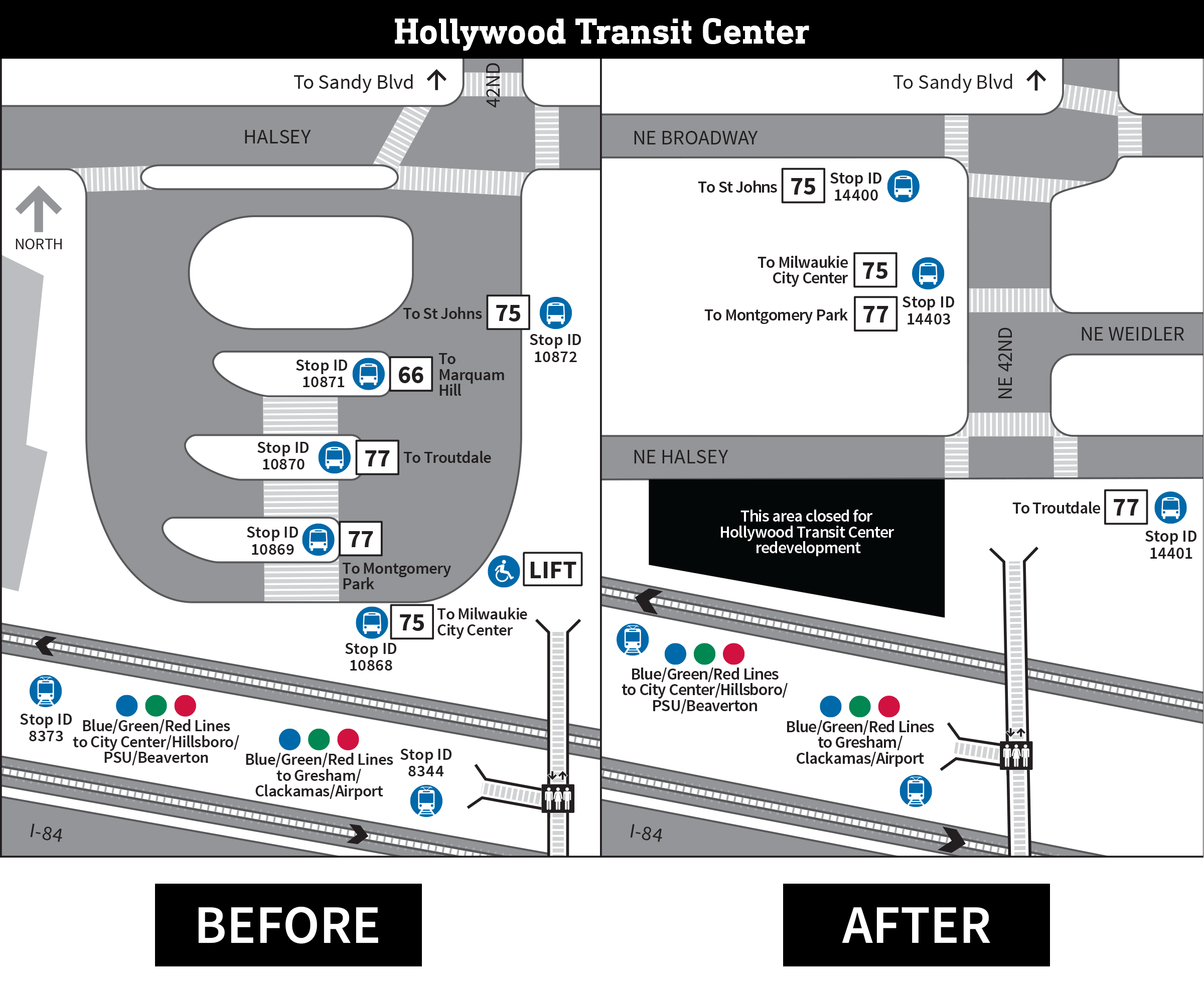 Hollywood Transit Center changes map
