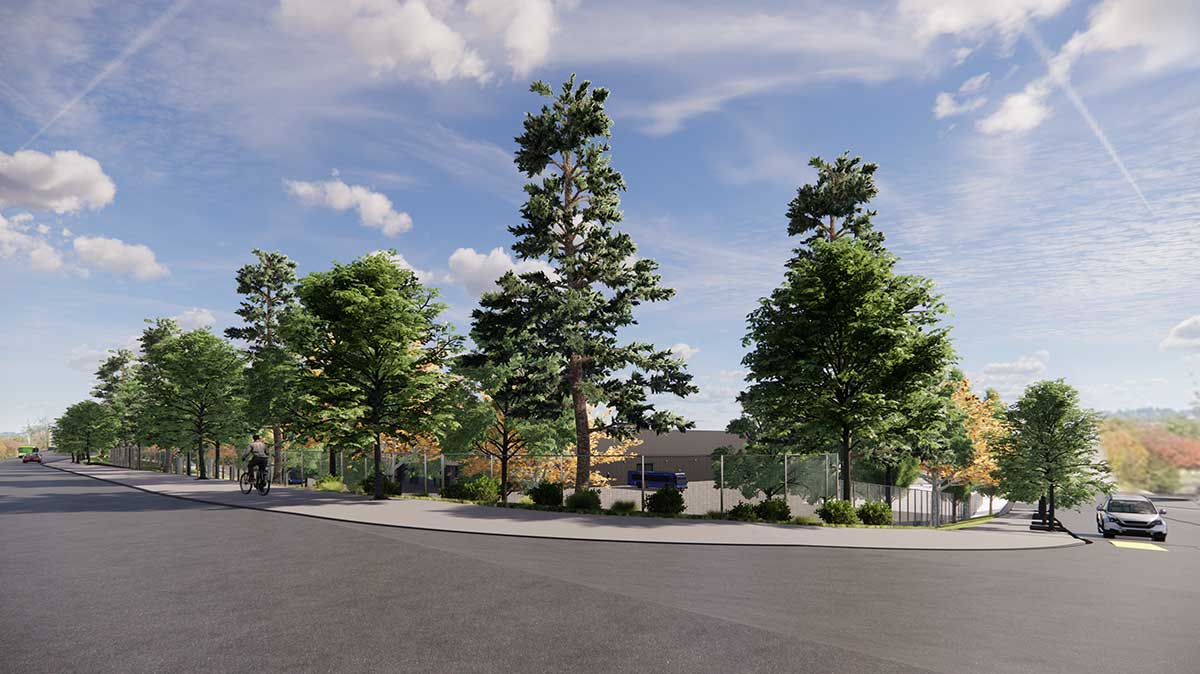 Columbia Bus Base from 46th Ave rendering