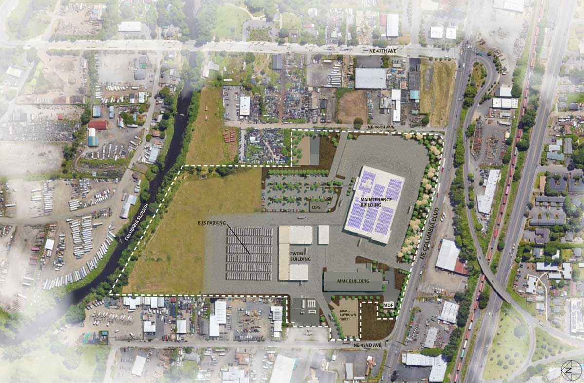 Columbia Bus Base site plan rendering