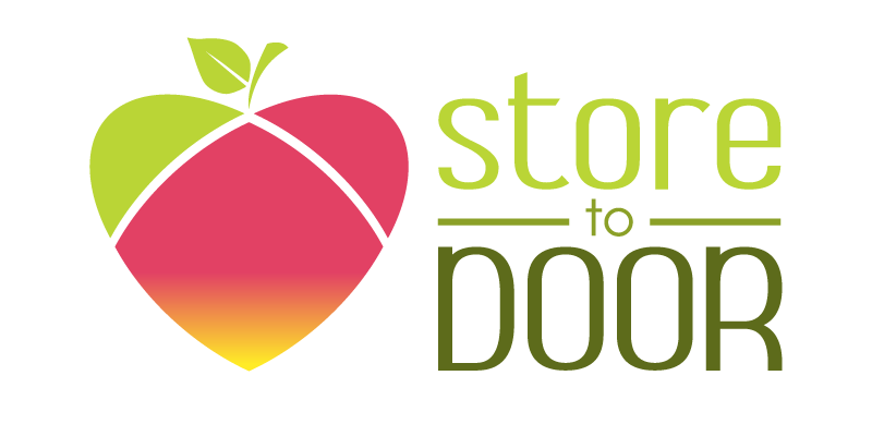 Store to Door logo with heart shaped apple