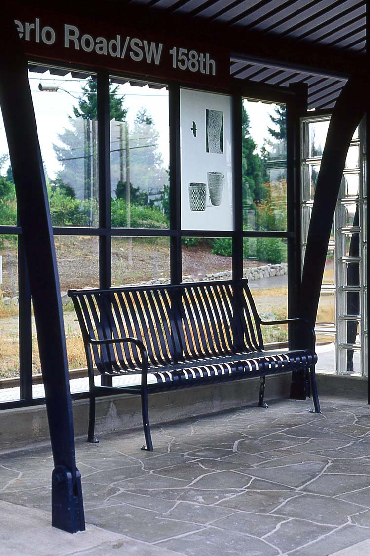 SW 185th bus shelter with metal bench