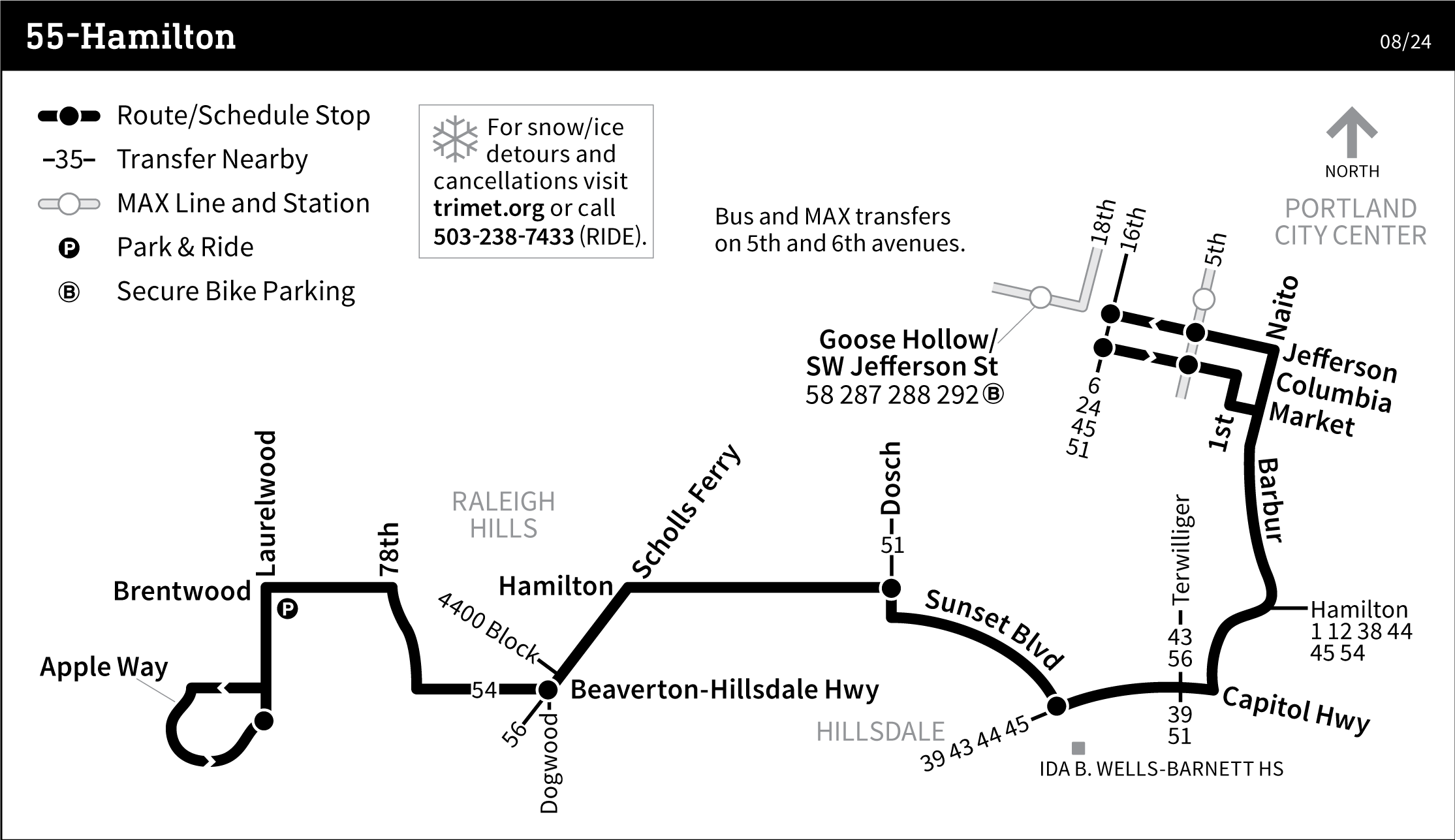 Bus Line 55 route map