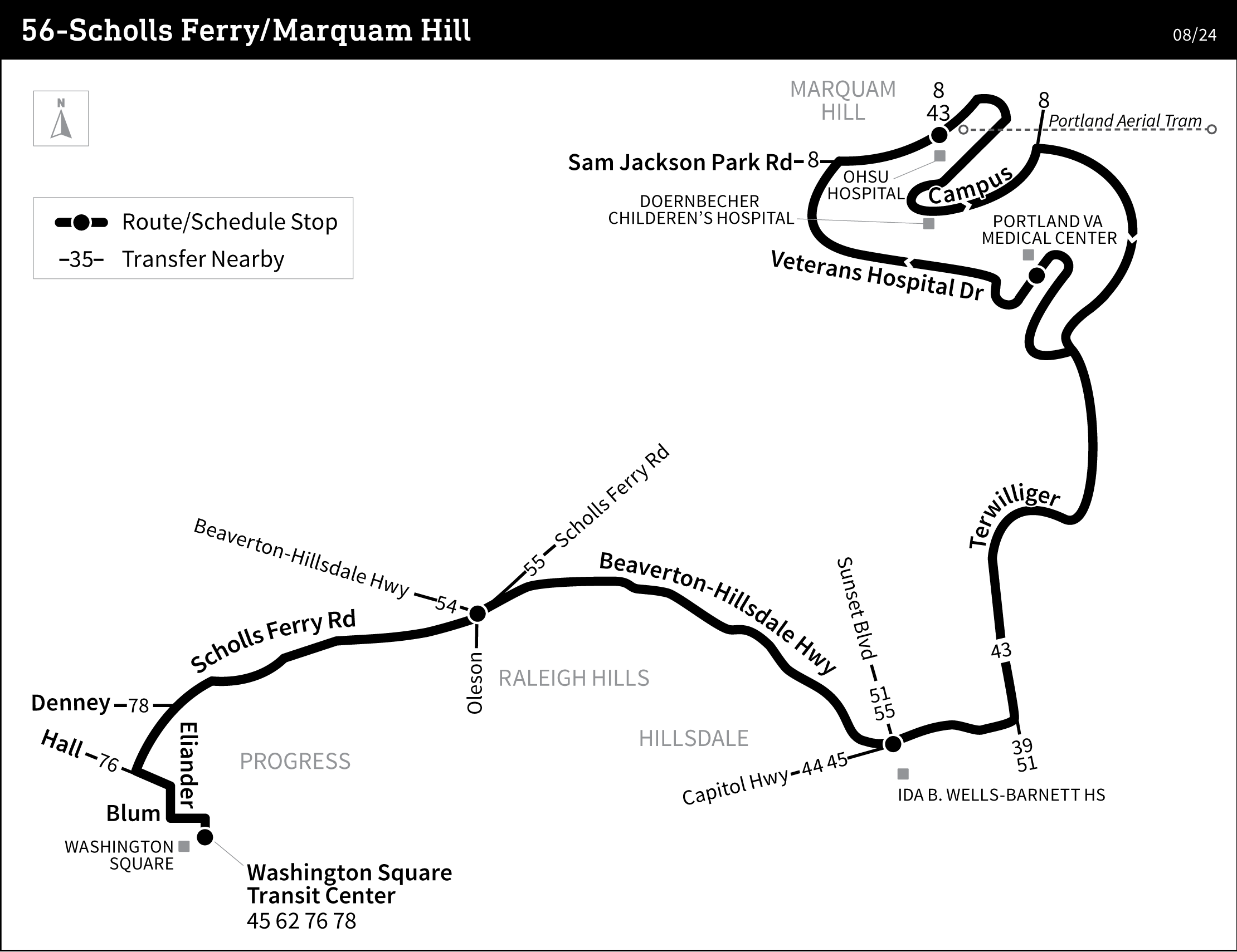Bus line 56 route map