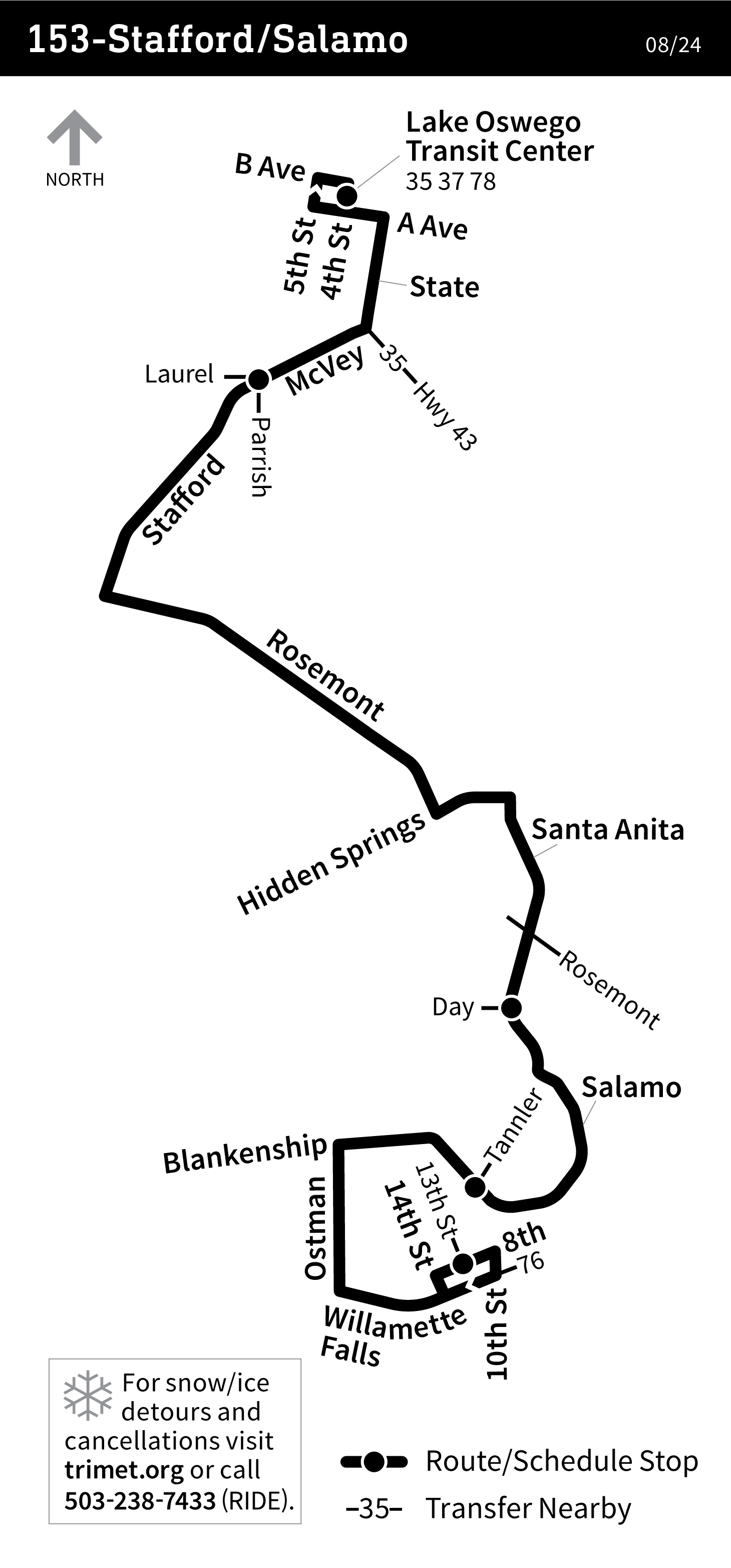 Bus Line 153 route map